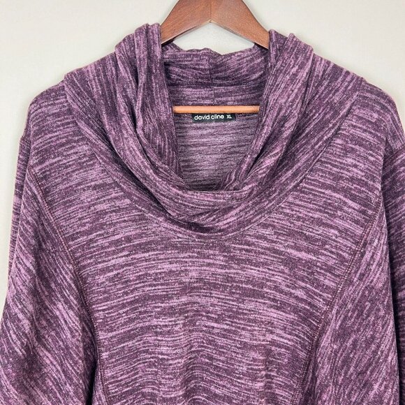 David Cline Sweater Womens XL Wine Cowl Neck‎ Long Sleeve Pullover Relaxed Fit - Picture 3 of 9